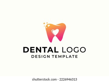 Clean tooth, dentist dental clinic logo design template