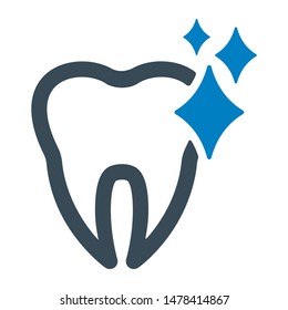 Clean tooth flat vector icon