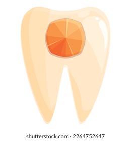 Vector de dibujos animados de iconos de gema de dientes limpios. Atención dental. Crystal hembra