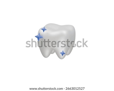 clean tooth icon 3d illustration render