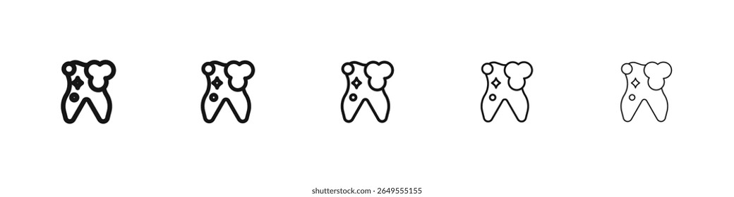 clean tooth icon black and white vector sign