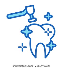 Clean Tooth Icon Blue Vector Illustration