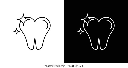 clean tooth icon in editable stroke. EPS 10 vector illustration.