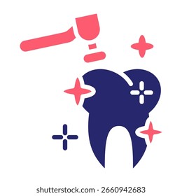 Clean Tooth Icon Fill Vector Illustration