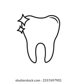 clean tooth icon Isolated flat vector in outline