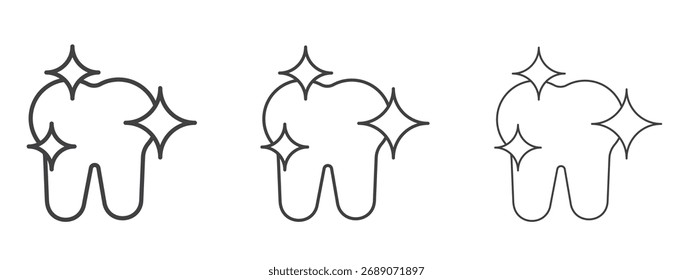icono de diente limpio en estilo de arte de línea para la colección de diseño