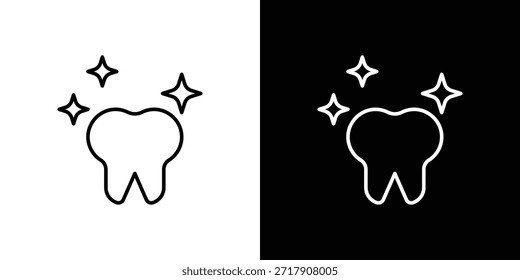 icono de diente limpio - Estilo de línea. diseño de Plantilla de símbolos