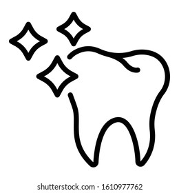 Clean tooth icon. Outline clean tooth vector icon for web design isolated on white background