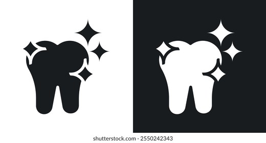 clean tooth icon pack in black color.