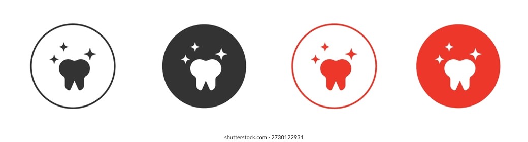ícone de dente limpo para ui ou ux isolado em branco para aplicativo móvel, editável