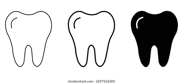 Clean tooth icon vector, Symbol isolated white background. Tooth icon collection. solid logo vector illustration.