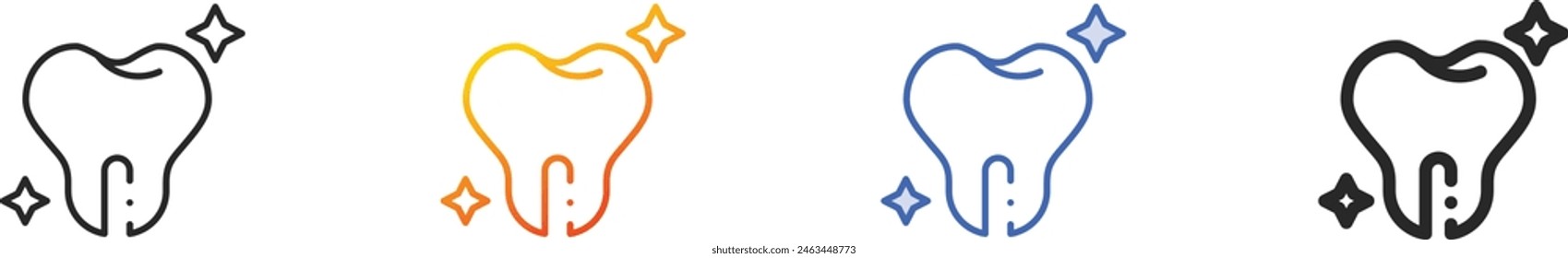 clean tooth icon.Thin Linear, Gradient, Blue Stroke and bold Style Design Isolated On White Background