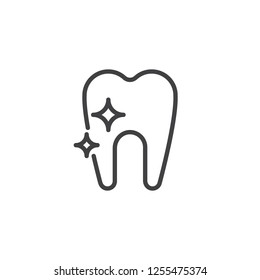 Clean tooth outline icon. linear style sign for mobile concept and web design. Healthy tooth simple line vector icon. Dental care symbol, logo illustration. Pixel perfect vector graphics