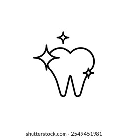 clean tooth vector icon outlined style.