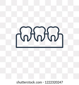 Clean tooth vector outline icon isolated on transparent background, high quality linear Clean tooth transparency concept can be used web and mobile