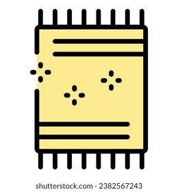 Clean towel icon outline vector. Home cleaning. Professional service color flat