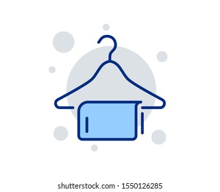 Clean towel line icon. Laundry hanger sign. Clothing cleaner symbol. Linear design sign. Colorful clean towel icon. Vector