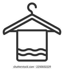 Clean towel on a trempel - icon, illustration on white background, outline style