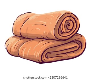 Clean towel stack for hygiene care isolated
