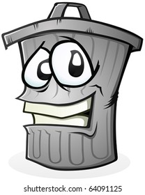Clean Trash Can Cartoon Character