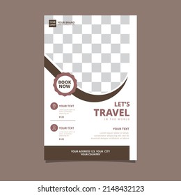 Clean Travel Tour Holiday Vacation Flyer Brochure Poster Blank Space Design Template