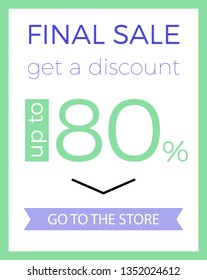 Clean trendy sale banner template. Flat design. Vector. - Vector

