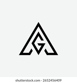 Clean triangle monogram logo featuring Ag or Ga letters, ideal for stock market brand identity.