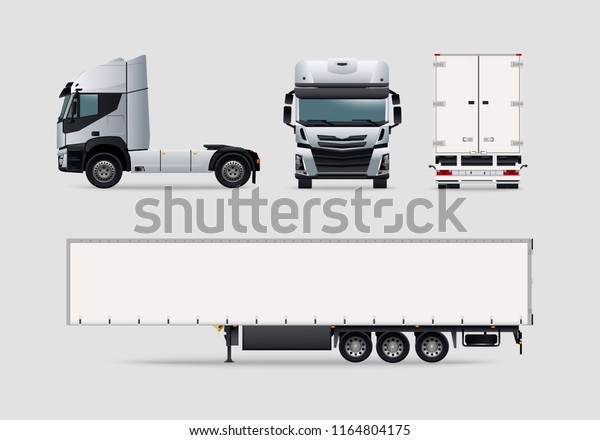 Clean truck trailer identity template design set.\
Branding mock up.