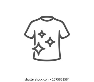 Clean t-shirt line icon. Laundry shirt sign. Clothing cleaner symbol. Quality design element. Linear style clean t-shirt icon. Editable stroke. Vector