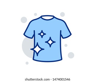 Clean t-shirt line icon. Laundry shirt sign. Clothing cleaner symbol. Linear design sign. Colorful clean t-shirt icon. Vector