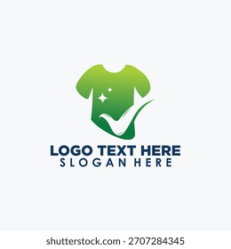 sauberes T-Shirt Logo Design-Vorlage, Wäsche-Symbol Design Vektor