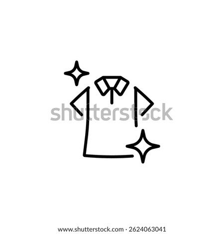 Clean T-shirt. Washing clothes linear icon. Line customizable illustration. Contour symbol. Vector isolated outline drawing. Editable stroke