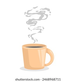 a clean turquoise cup of coffee. Cappuccino, tea, coffee, herbal drink, poured into a clean pink cup and isolated on a blank background. customized vector illustration