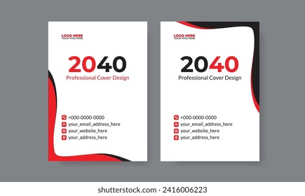 Clean and unique cover page design, corporate brochure, creative booklet, flyer, magazine, editable vector, eye-catching, ready to print, a4 size, a simple and modern concept with 2 color set