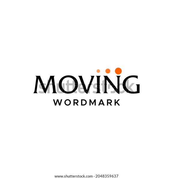 Clean and unique design wordmark about\
moving.\
EPS 10, Vector.