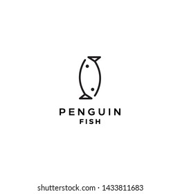 Clean, unique and elegant logo design with penguin and fish
