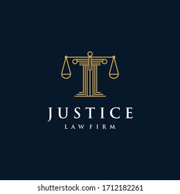 clean and unique unique justice logo, line art