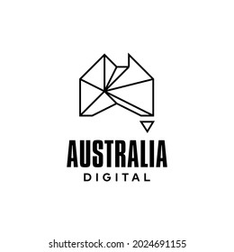 Ein sauberes und einzigartiges Logo über den australischen Kontinent und digital.
EPS10, Vektorgrafik.