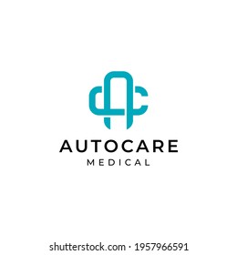 A clean and unique logo about the letter AC and cross medical health.
EPS10. Vector.