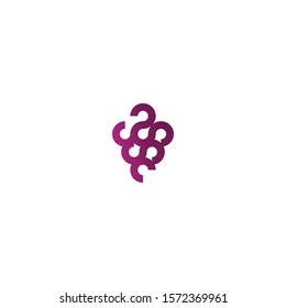 Clean and unique logo design of grape with clear background colours - EPS10 - Vector.