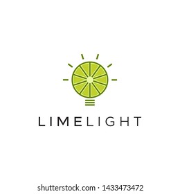 clean and unique logo design for technology with lime and light bulb or idea