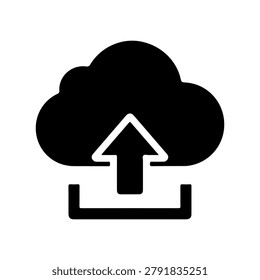 Clean Upload Arrow Cloud Vector Icon