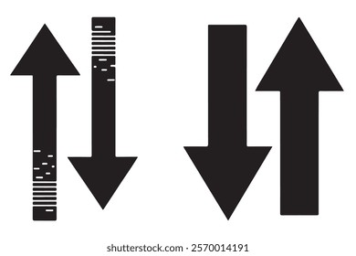 Clean Upward and Downward Arrow Icon Design