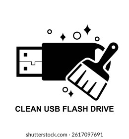 Clean usb flash drive icon isolated on background vector illustration.
