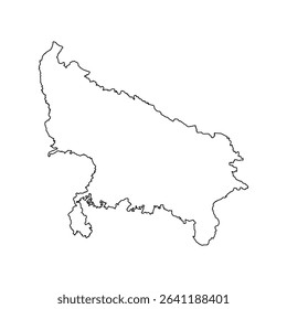 Clean Uttar Pradesh map with clear outlines