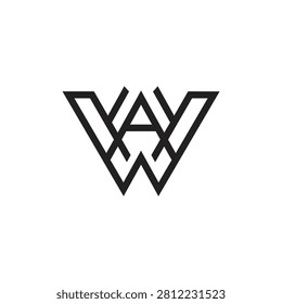 Clean VAW letter logo. Versatile geometric symbol for professional corporate and personal branding.