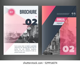 Clean Vector annual report. Brochure template, book cover layout design, Abstract triangle red presentation templates. A4 size.