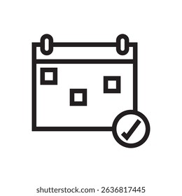 Clean vector of a calendar with a checklist, ideal for productivity apps, event planners, office schedules, and reminder systems.