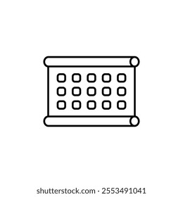 A clean vector calendar icon, perfect for scheduling apps, event planning, time management tools, and creative digital projects.