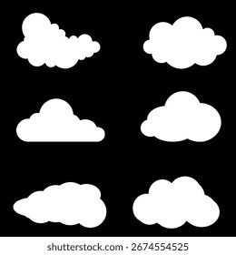 Clean vector cloud icons designed for digital storage and internet services.